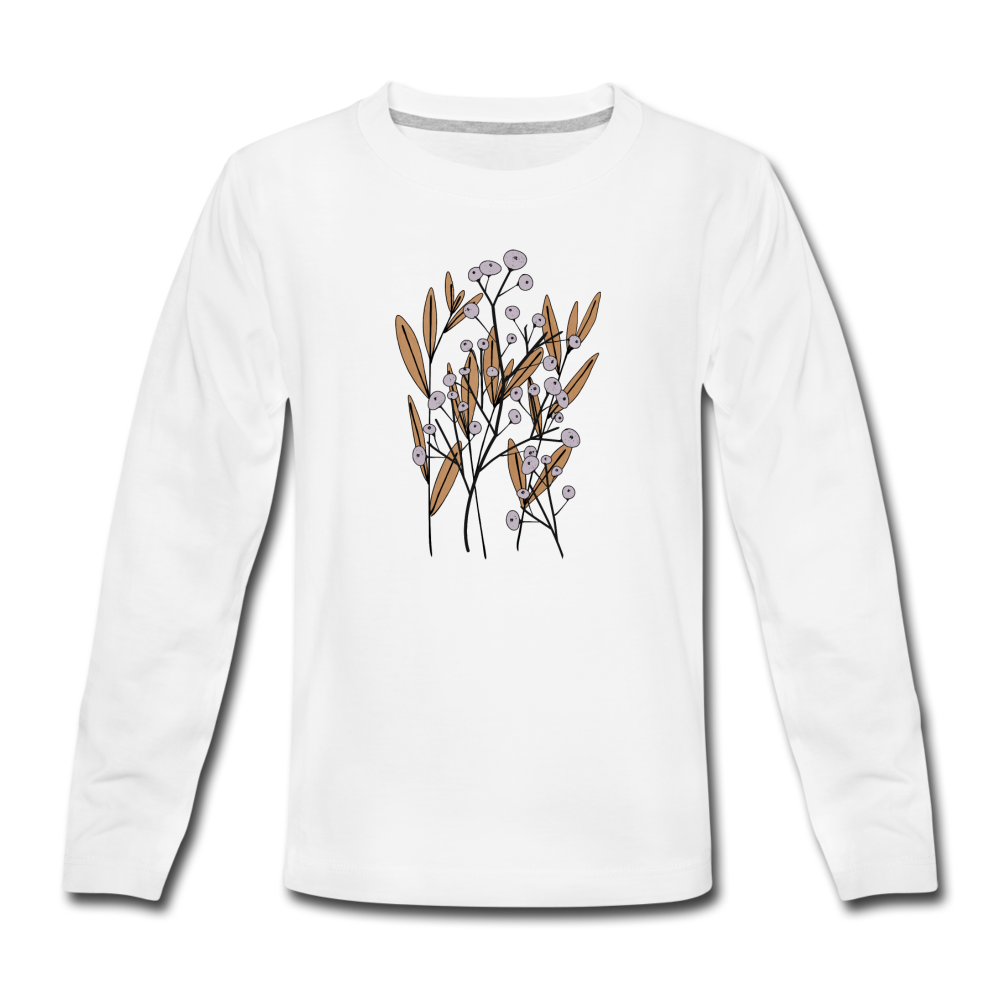 Kinder Premium Langarmshirt - "Hygge Herbstgras" - Hinter dem Mond