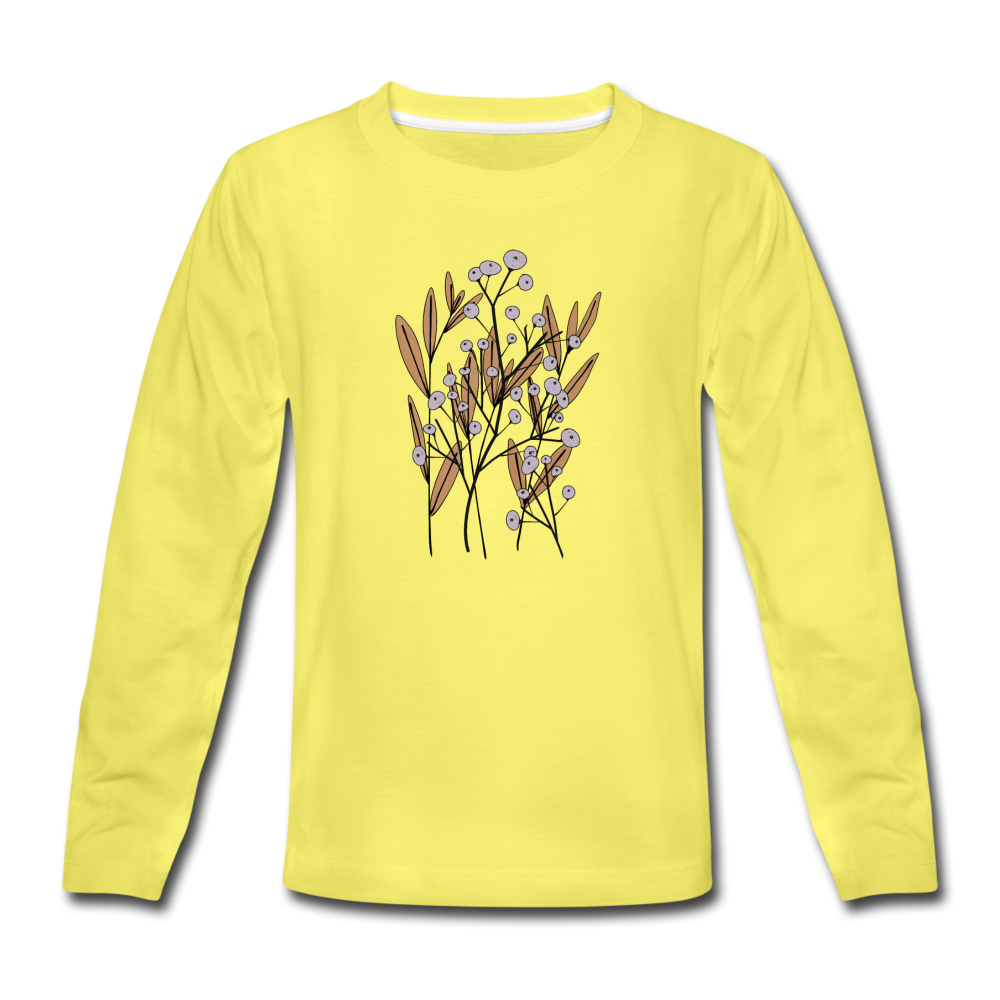 Kinder Premium Langarmshirt - "Hygge Herbstgras" - Hinter dem Mond