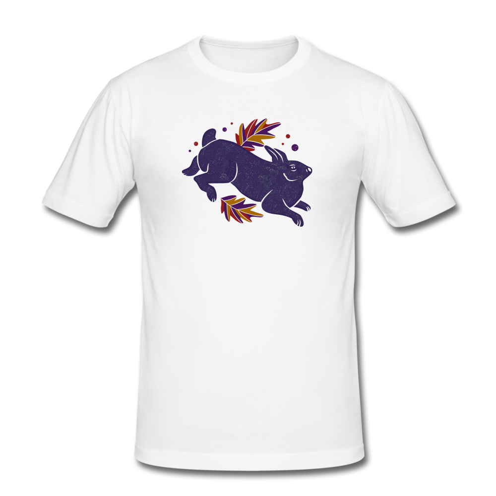 Männer Slim Fit T-Shirt - "Hase im Laub" - Hinter dem Mond