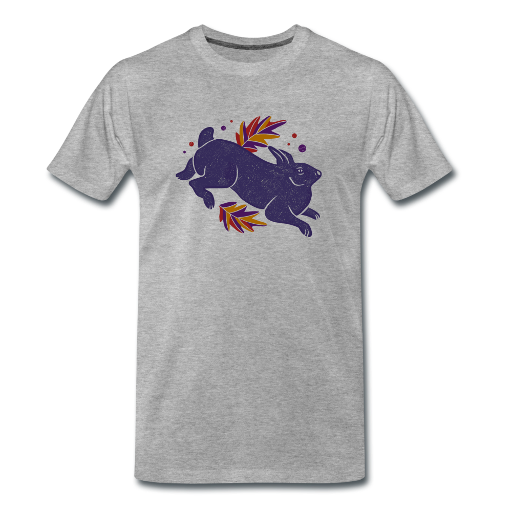 Männer Premium T-Shirt "Hase im Laub" - Hinter dem Mond