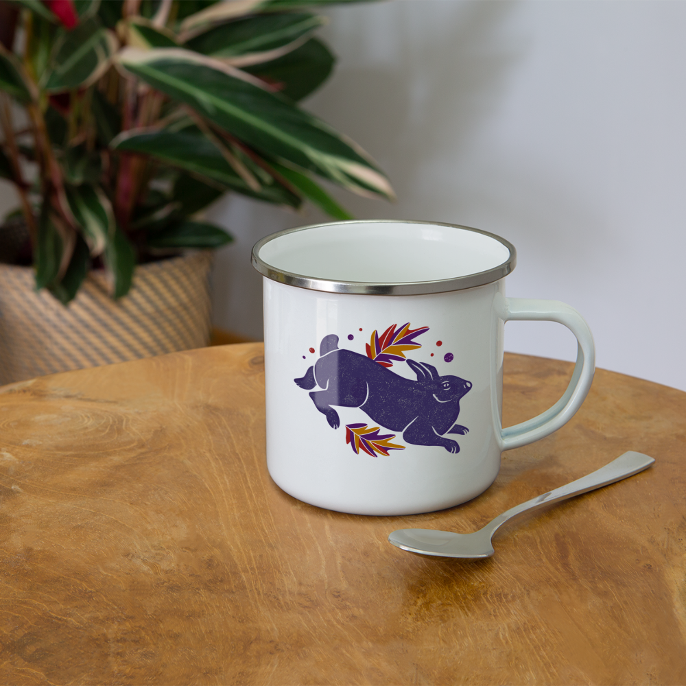 Emaille-Tasse "Hase im Laub" - Hinter dem Mond