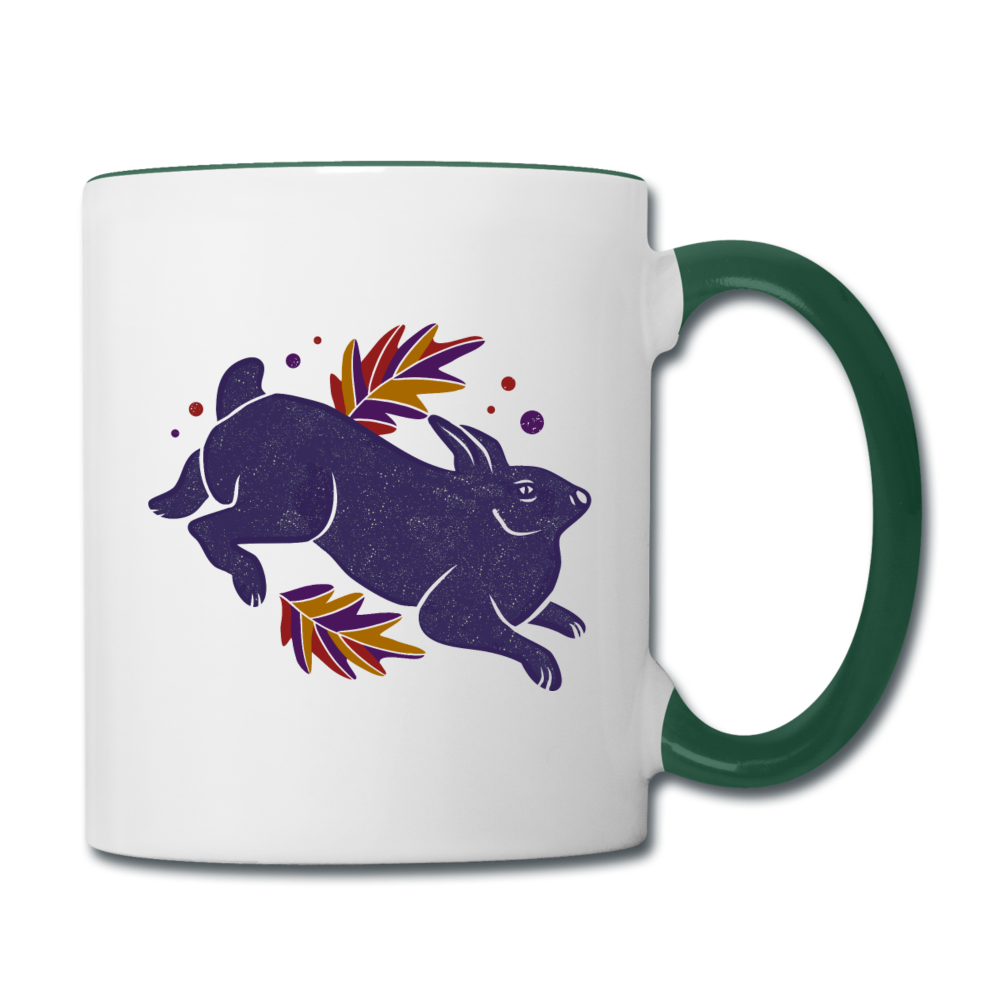 Tasse zweifarbig "Hase im Laub" - Hinter dem Mond