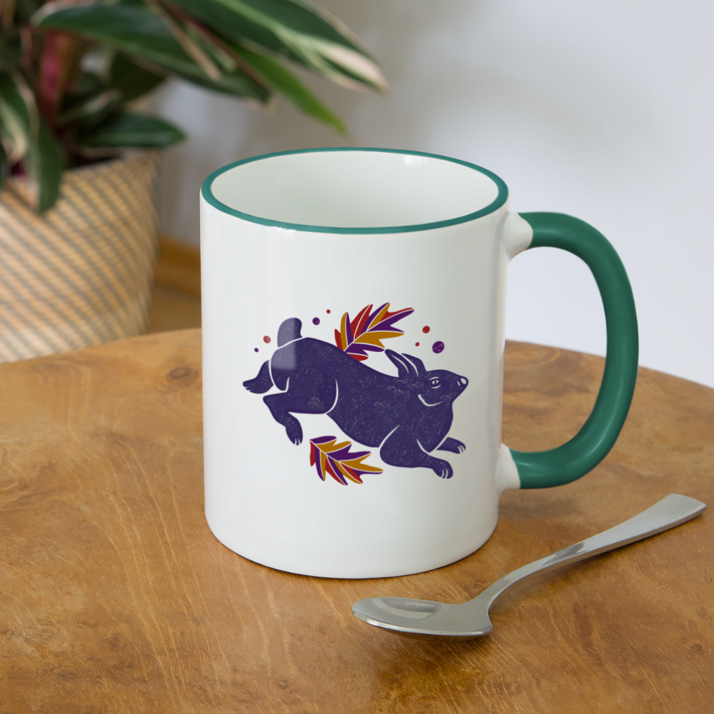 Tasse zweifarbig "Hase im Laub" - Hinter dem Mond