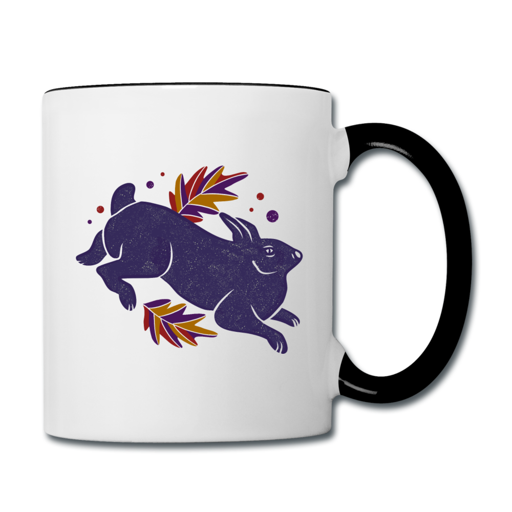 Tasse zweifarbig "Hase im Laub" - Hinter dem Mond
