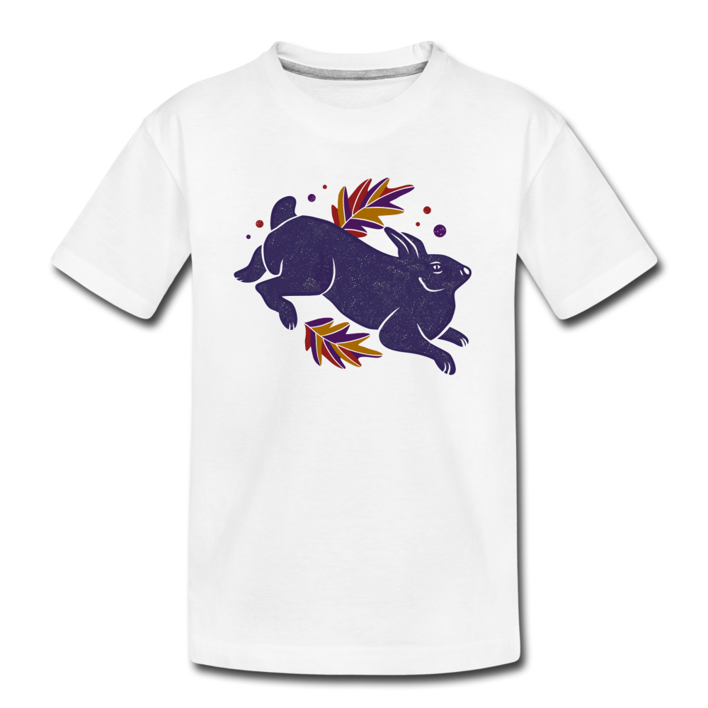 Teenager Premium Bio T-Shirt - "Hase im Laub" - Hinter dem Mond