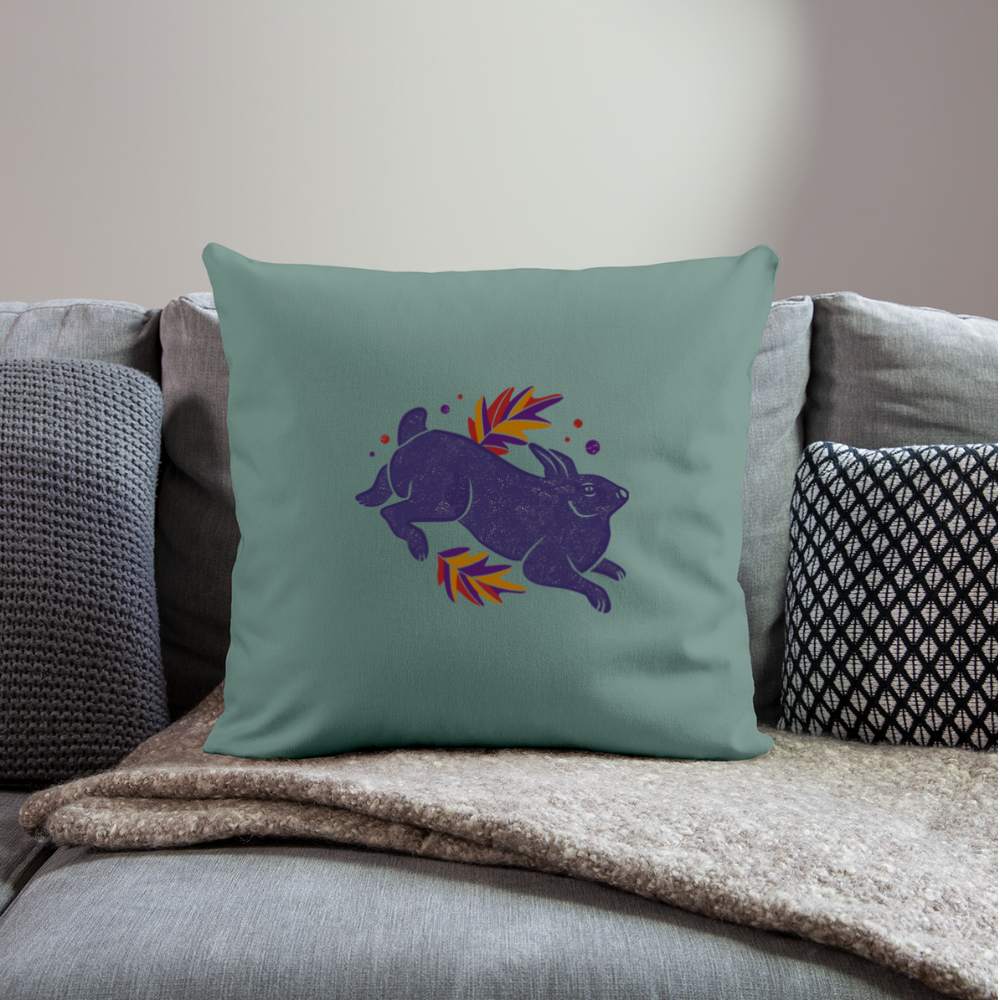 Sofakissen mit Füllung 44 x 44 cm - "Hase im Laub" - Hinter dem Mond