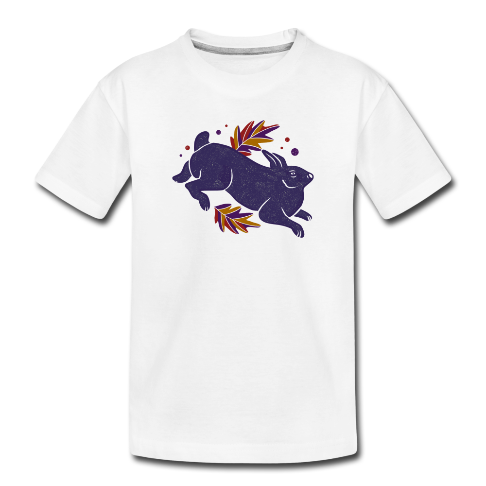 Kinder Premium Bio T-Shirt - "Hase im Laub" - Hinter dem Mond
