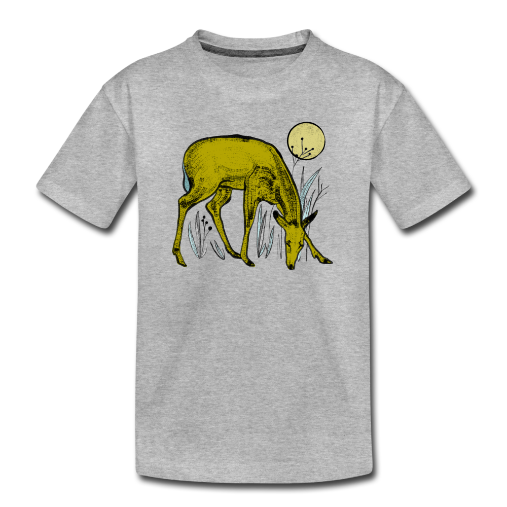 Teenager Premium T-Shirt - "Reh in Olive" - Hinter dem Mond