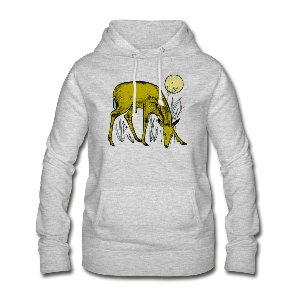 Frauen Hoodie "Reh in Olive" - Hinter dem Mond