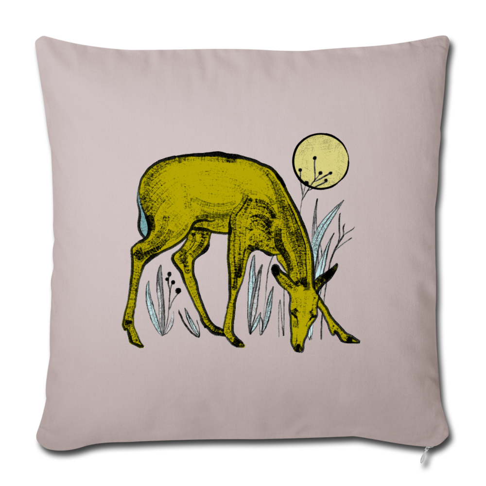 Sofakissenbezug 44 x 44 cm - "Reh in Olive" - Hinter dem Mond