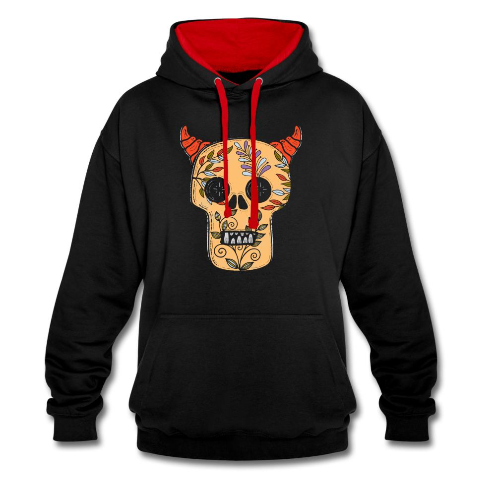 Kontrast-Hoodie "Teufelsschädel" - Hinter dem Mond