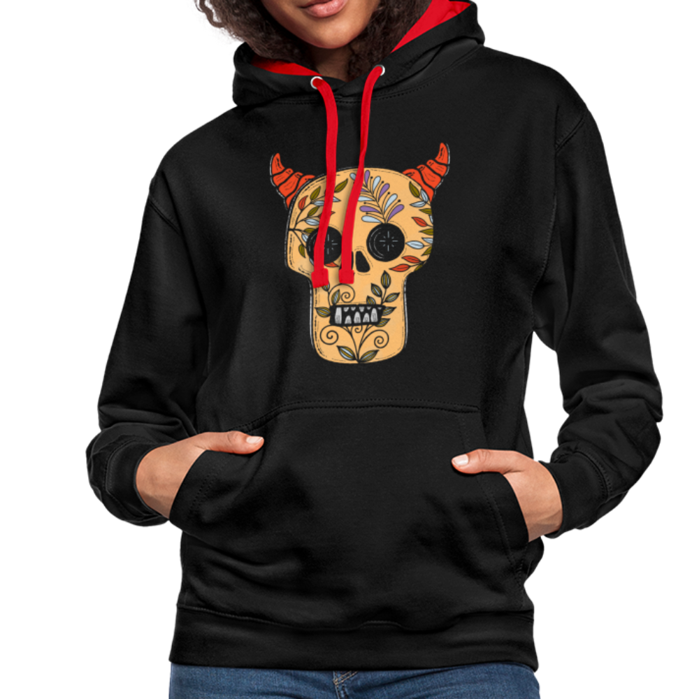 Kontrast-Hoodie "Teufelsschädel" - Hinter dem Mond