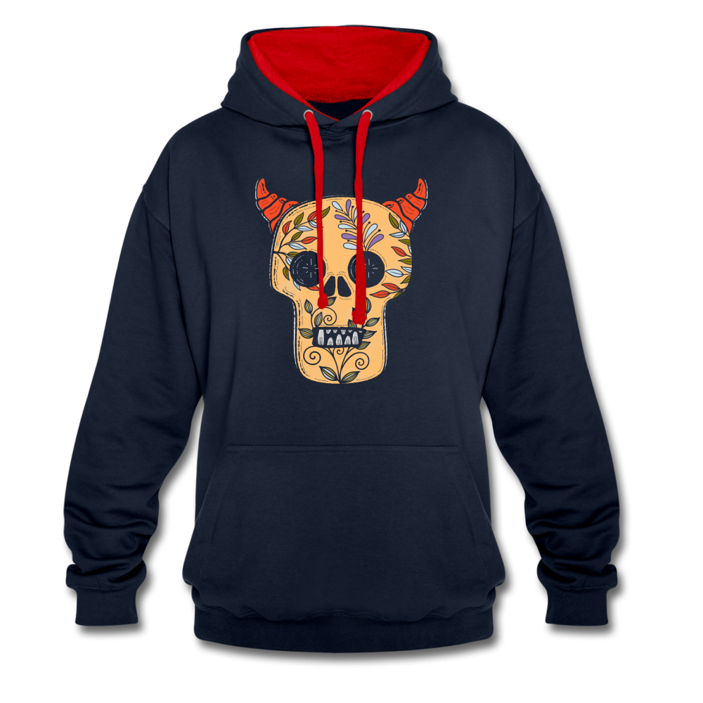 Kontrast-Hoodie "Teufelsschädel" - Hinter dem Mond