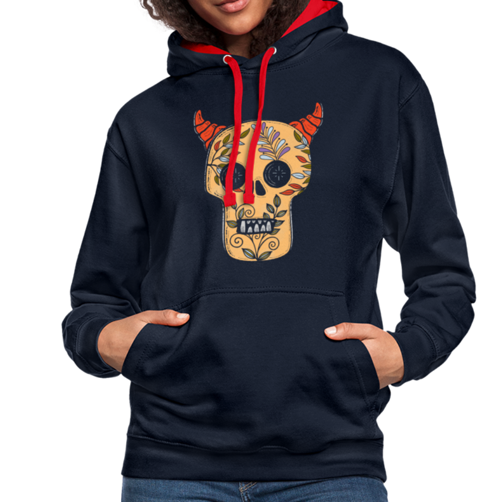 Kontrast-Hoodie "Teufelsschädel" - Hinter dem Mond