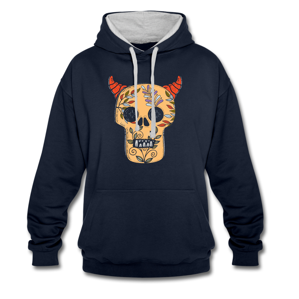 Kontrast-Hoodie "Teufelsschädel" - Hinter dem Mond