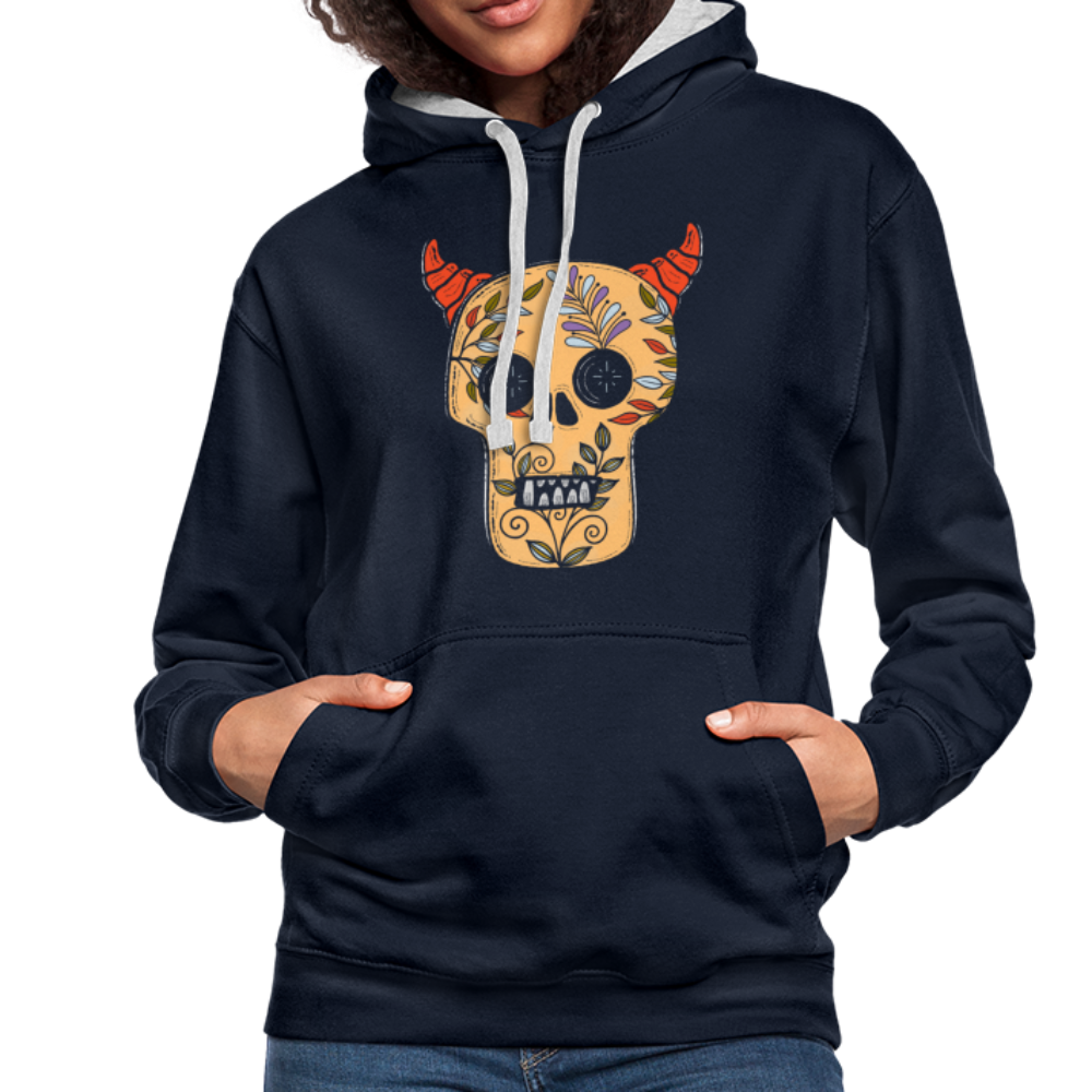 Kontrast-Hoodie "Teufelsschädel" - Hinter dem Mond
