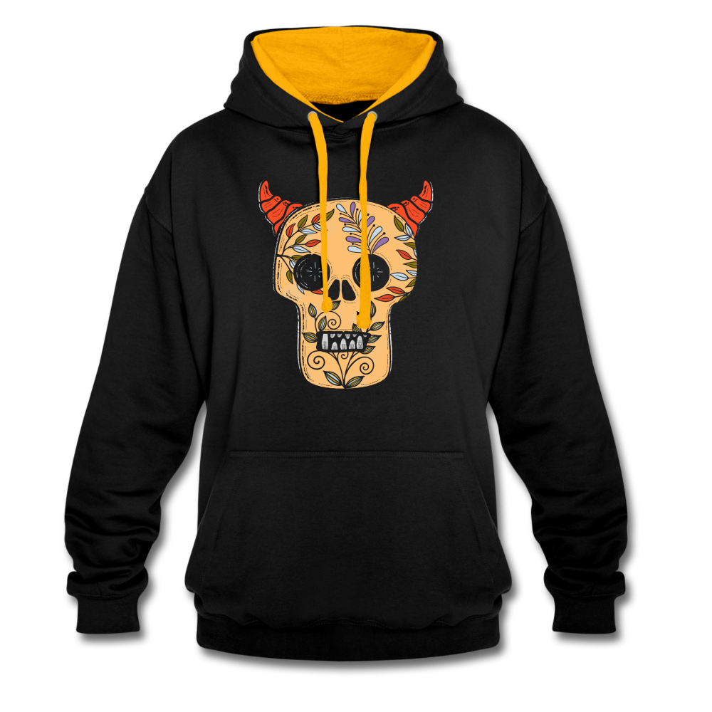Kontrast-Hoodie "Teufelsschädel" - Hinter dem Mond