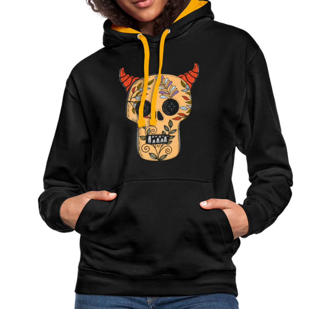 Kontrast-Hoodie "Teufelsschädel" - Hinter dem Mond