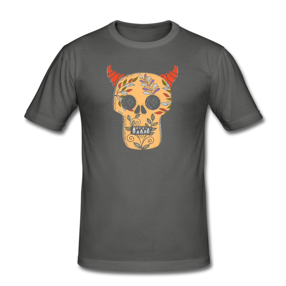 Männer Slim Fit T-Shirt - "Teufelsschädel" - Hinter dem Mond