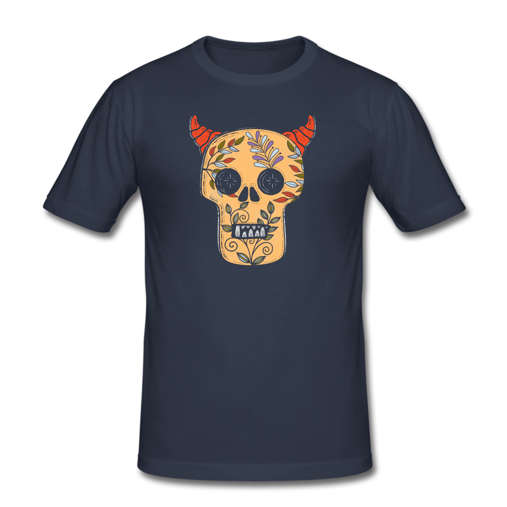 Männer Slim Fit T-Shirt - "Teufelsschädel" - Hinter dem Mond