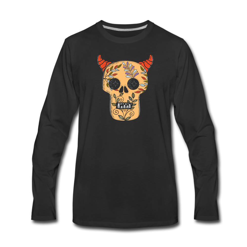 Männer Premium Langarmshirt - "Teufelsschädel" - Hinter dem Mond