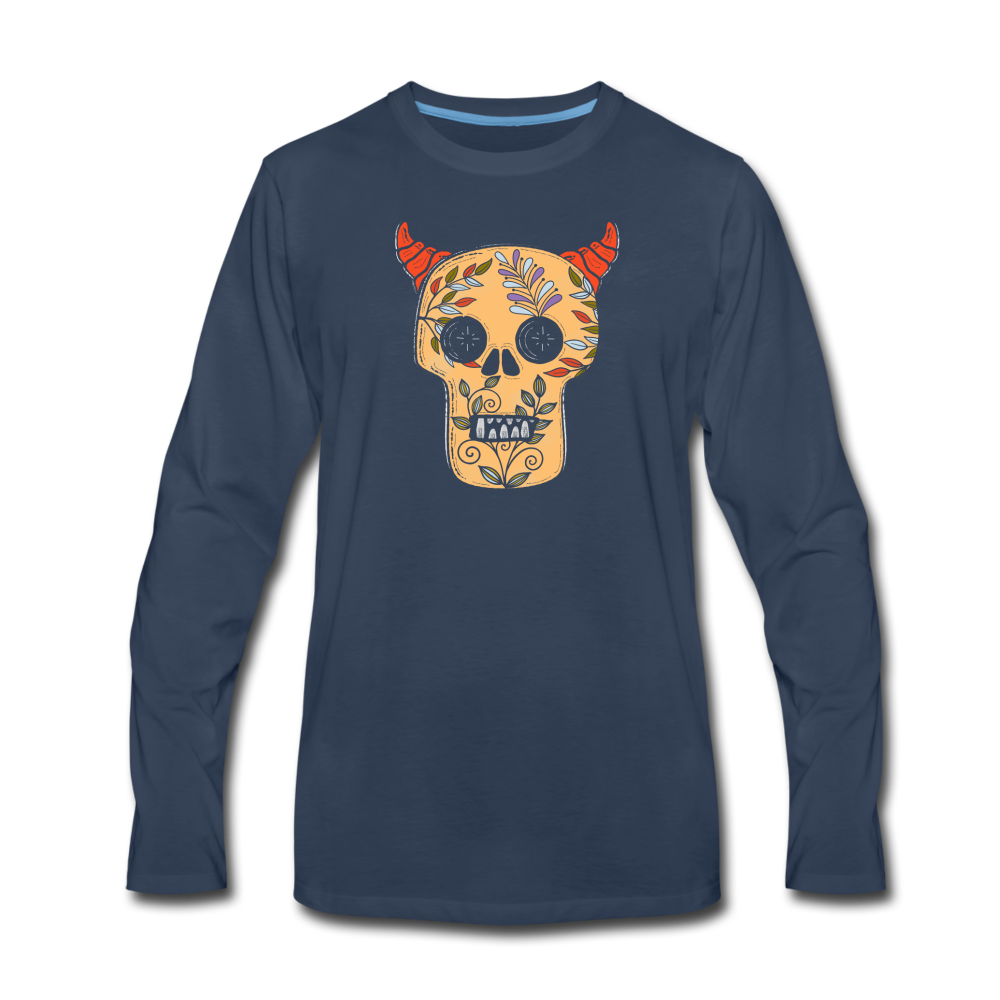 Männer Premium Langarmshirt - "Teufelsschädel" - Hinter dem Mond