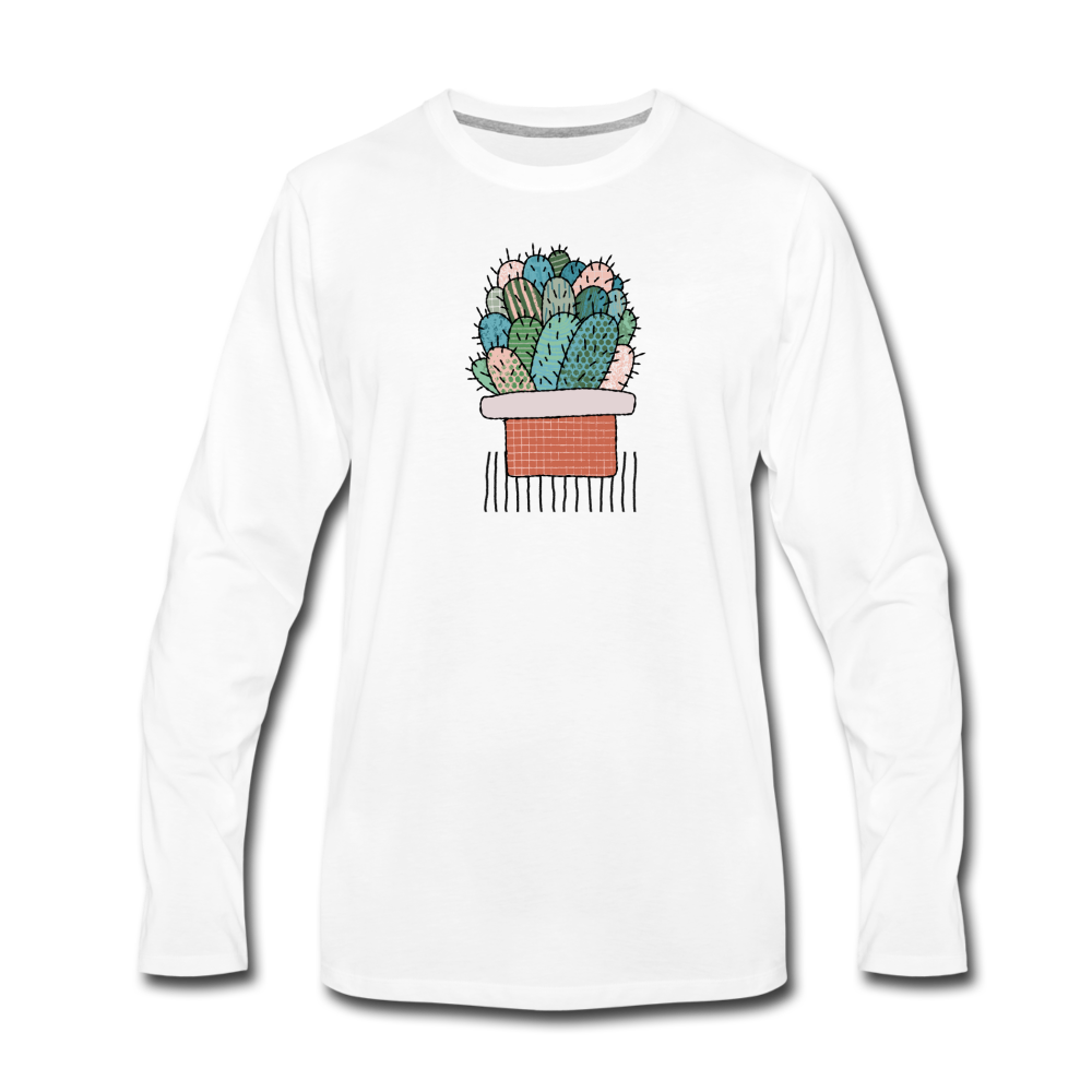 Männer Premium Langarmshirt - "Kaktus in Terracotta" - Hinter dem Mond