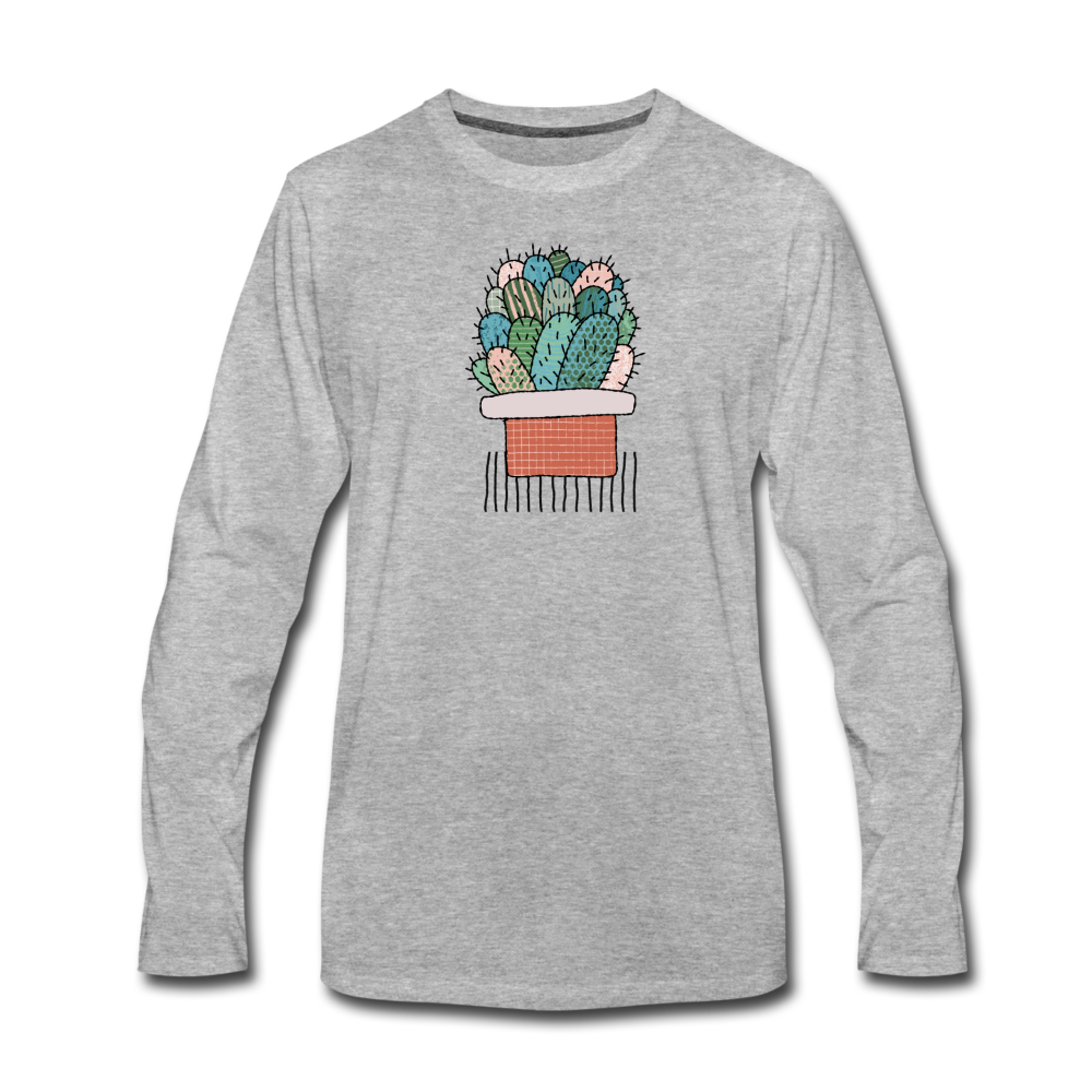 Männer Premium Langarmshirt - "Kaktus in Terracotta" - Hinter dem Mond