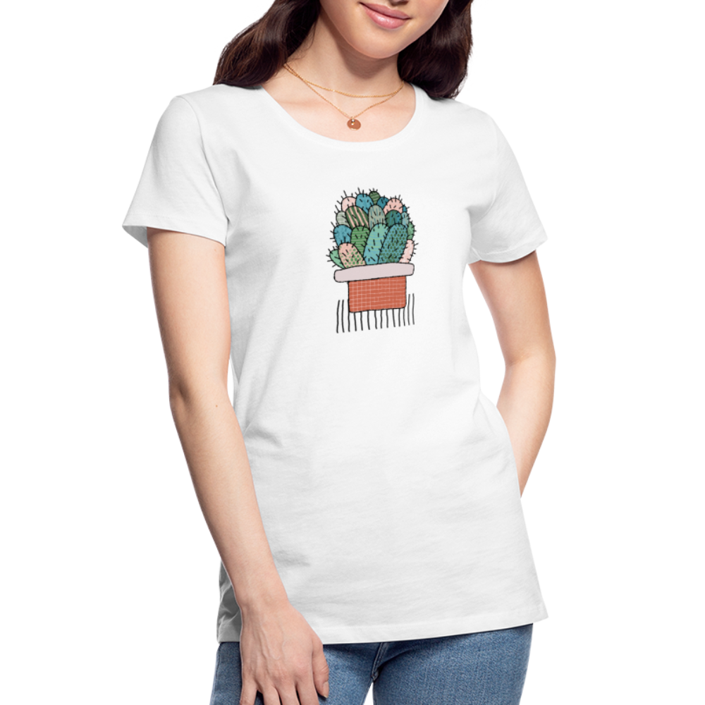 Frauen Premium Bio T-Shirt - "Kaktus in Terracotta" - Hinter dem Mond