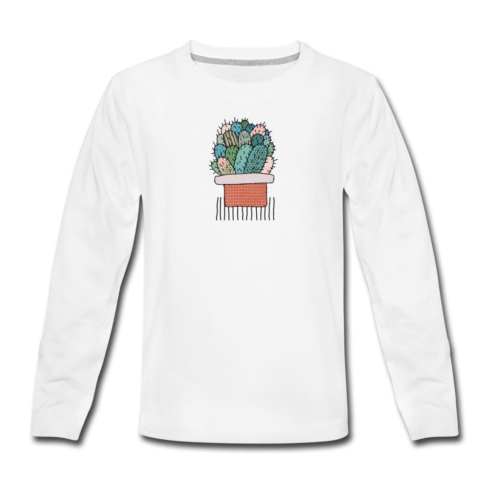 Teenager Premium Langarmshirt - "Kaktus in Terracotta" - Hinter dem Mond