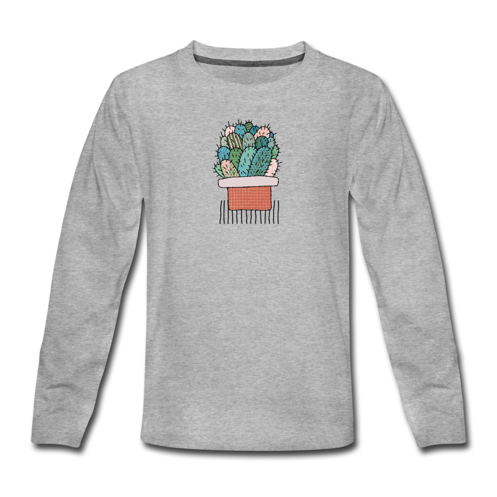 Teenager Premium Langarmshirt - "Kaktus in Terracotta" - Hinter dem Mond