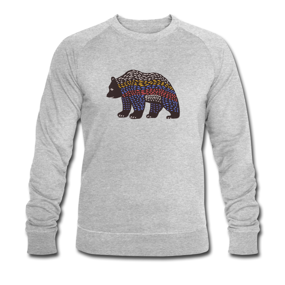 Männer Bio-Sweatshirt - "Bunter Grizzly" - Hinter dem Mond