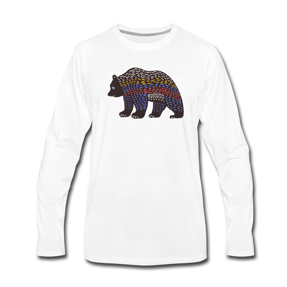 Männer Premium Langarmshirt - "Bunter Grizzly" - Hinter dem Mond