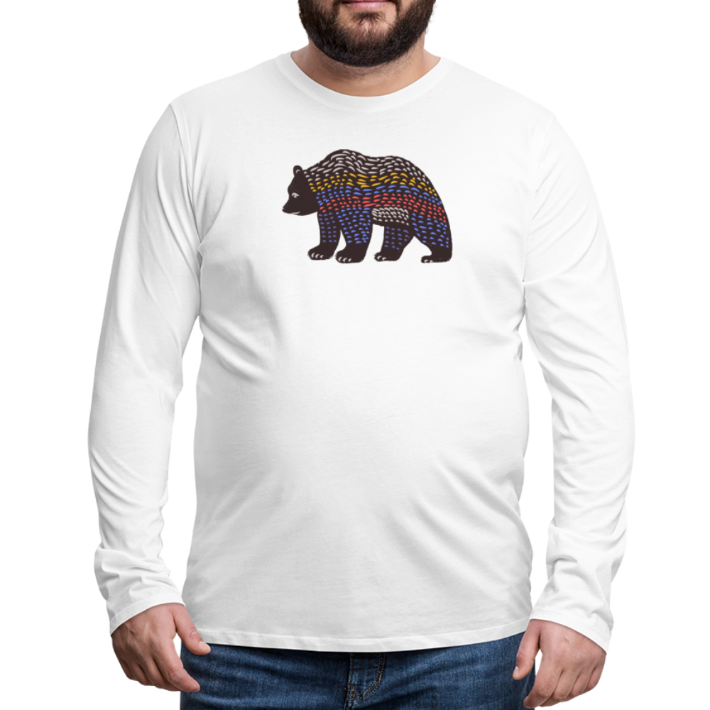 Männer Premium Langarmshirt - "Bunter Grizzly" - Hinter dem Mond
