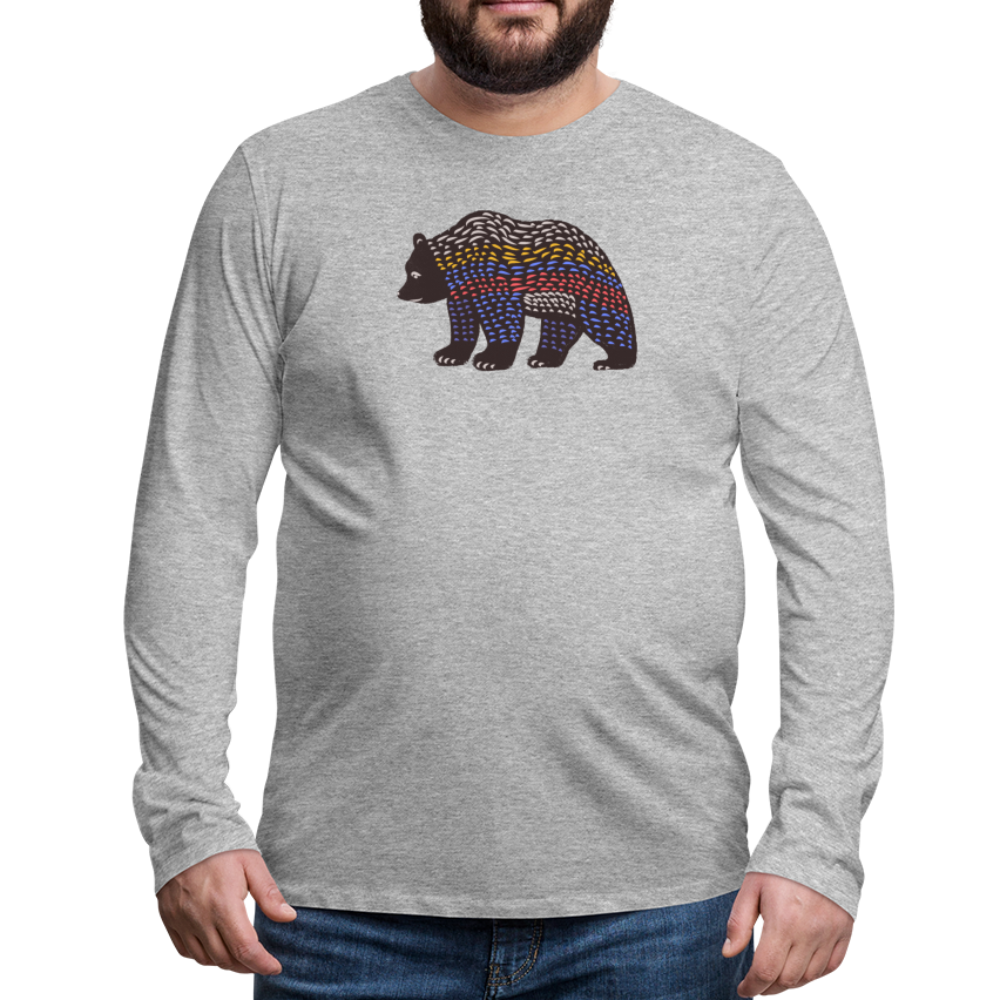 Männer Premium Langarmshirt - "Bunter Grizzly" - Hinter dem Mond