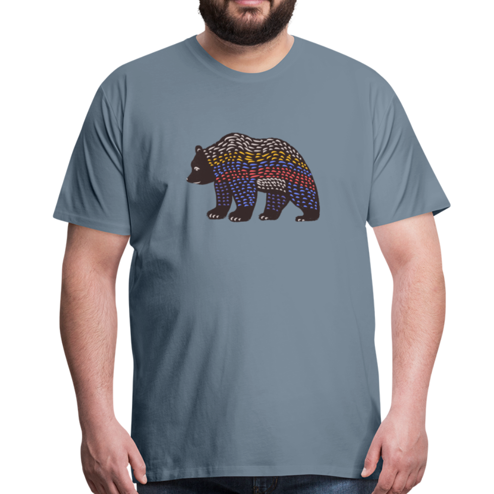 Männer Premium T-Shirt "Bunter Grizzly" - Hinter dem Mond