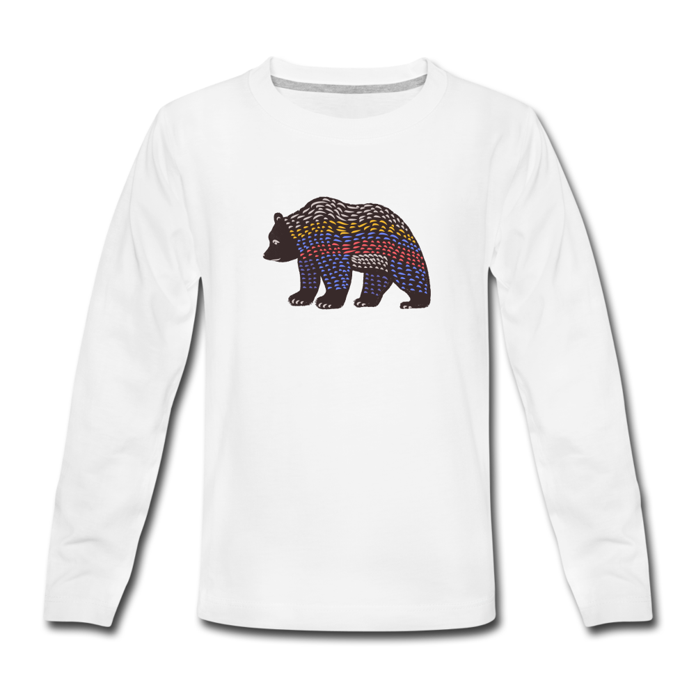 Kinder Premium Langarmshirt - Bunter Grizzly - Hinter dem Mond