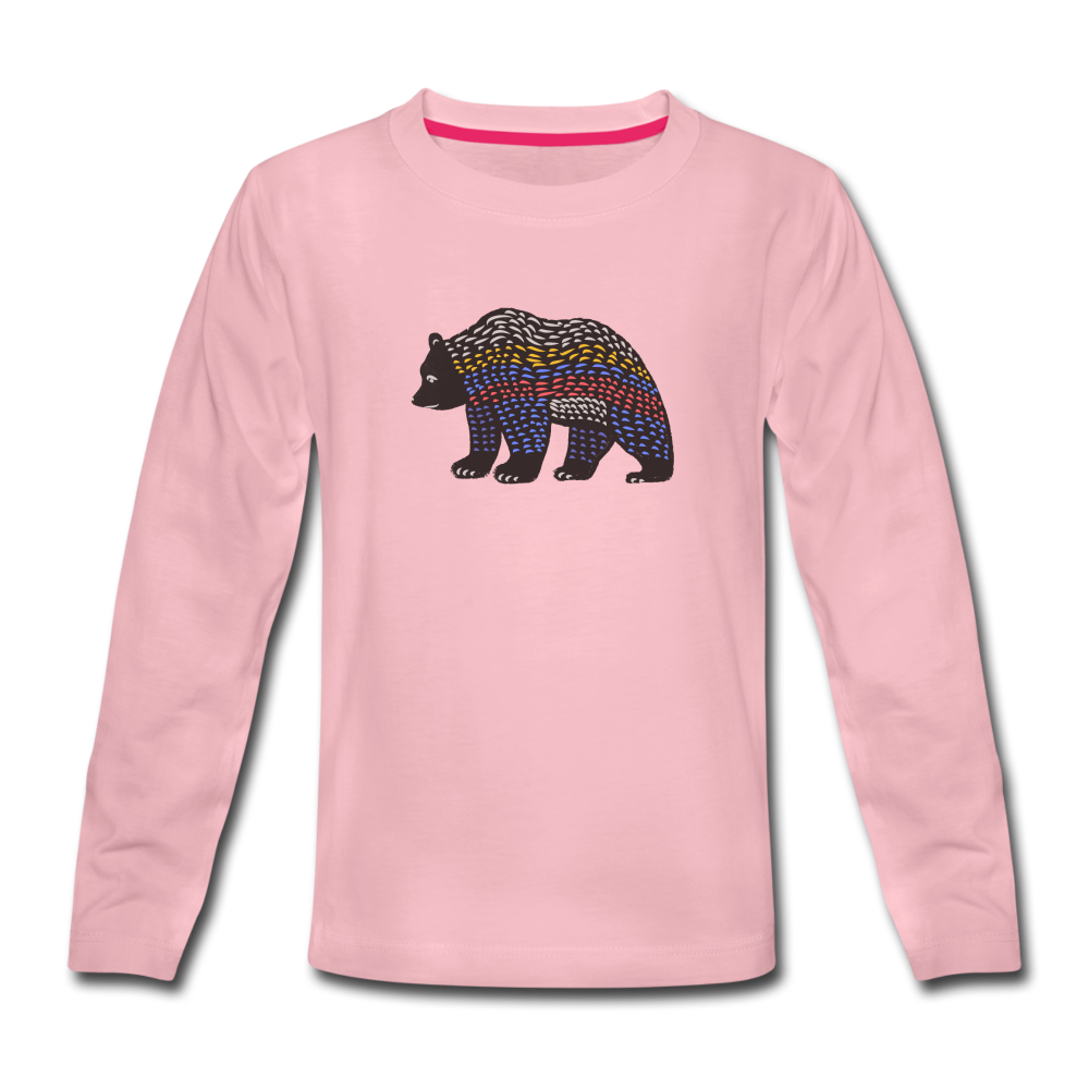 Kinder Premium Langarmshirt - Bunter Grizzly - Hinter dem Mond