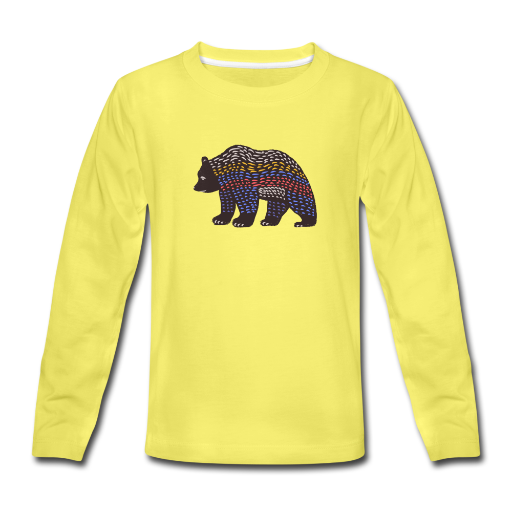 Kinder Premium Langarmshirt - Bunter Grizzly - Hinter dem Mond