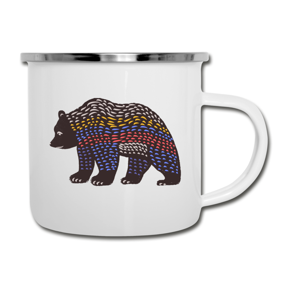Emaille-Tasse "Bunter Grizzly" - Hinter dem Mond