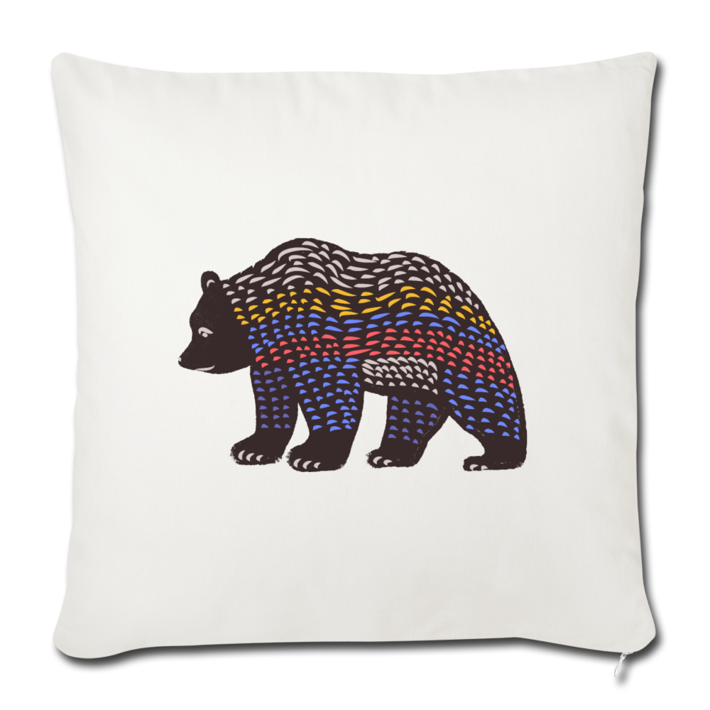 Sofakissen mit Füllung 44 x 44 cm - "Bunter Grizzly" - Hinter dem Mond