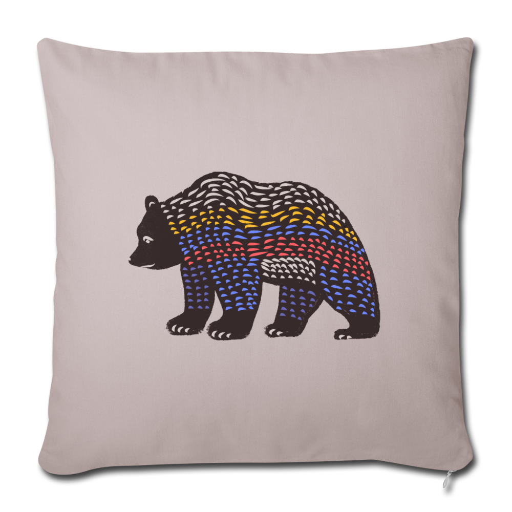 Sofakissen mit Füllung 44 x 44 cm - "Bunter Grizzly" - Hinter dem Mond