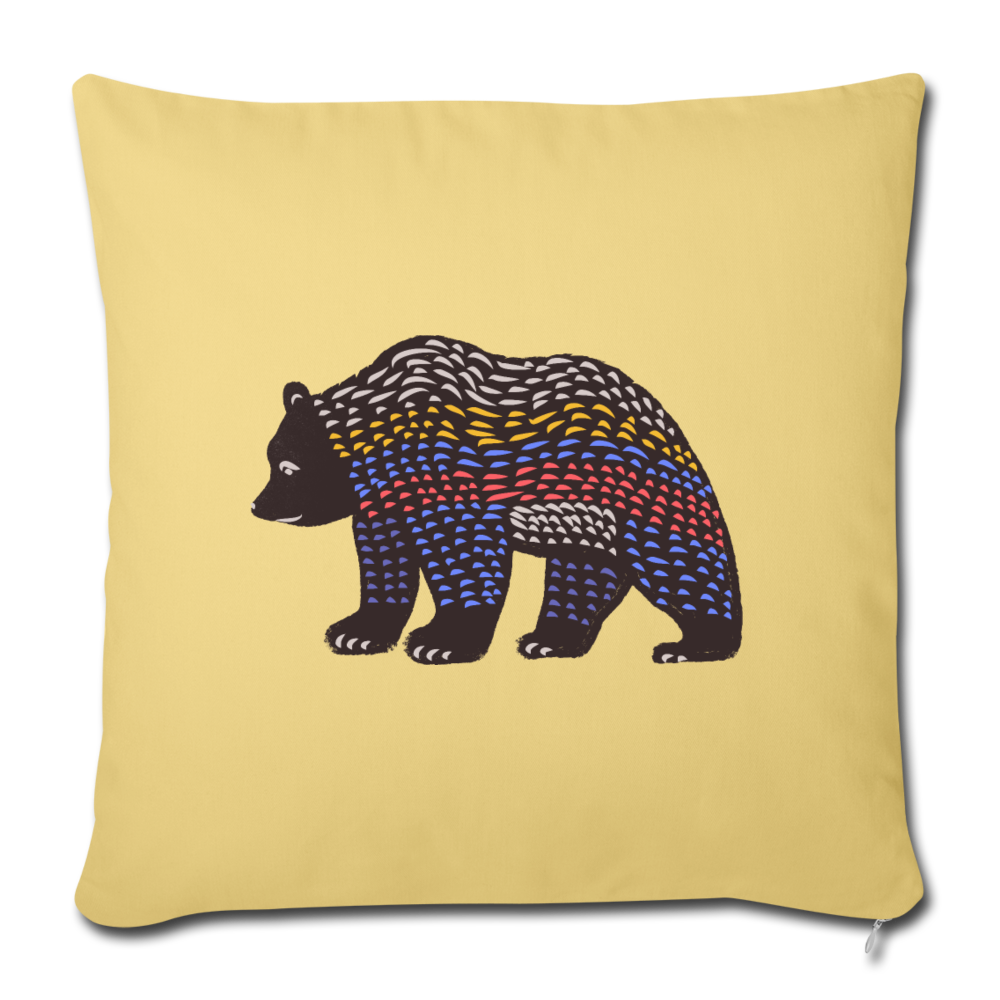 Sofakissen mit Füllung 44 x 44 cm - "Bunter Grizzly" - Hinter dem Mond