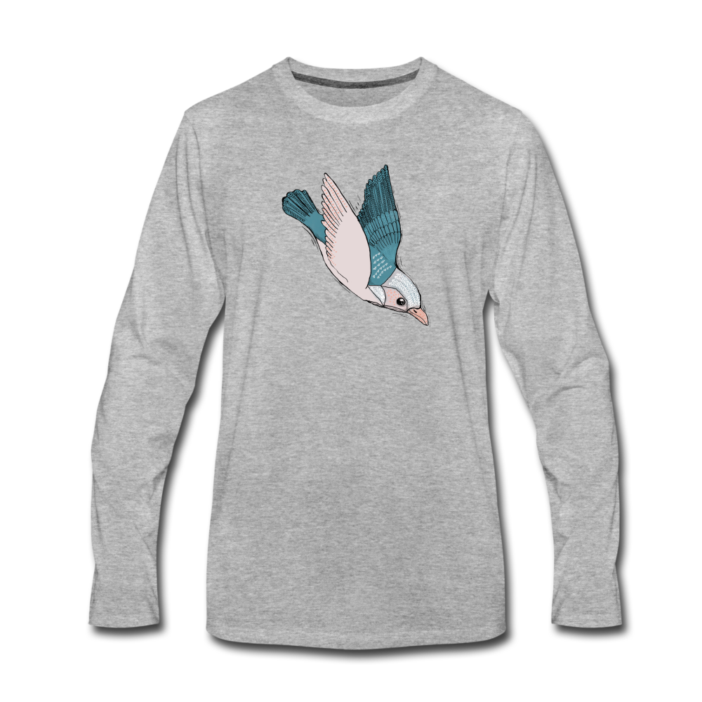Männer Premium Langarmshirt - "Vogel im Sturzflug" - Hinter dem Mond