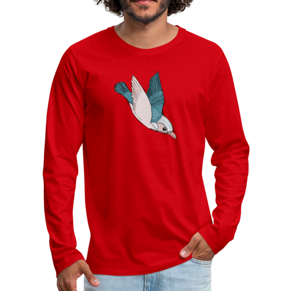 Männer Premium Langarmshirt - "Vogel im Sturzflug" - Hinter dem Mond