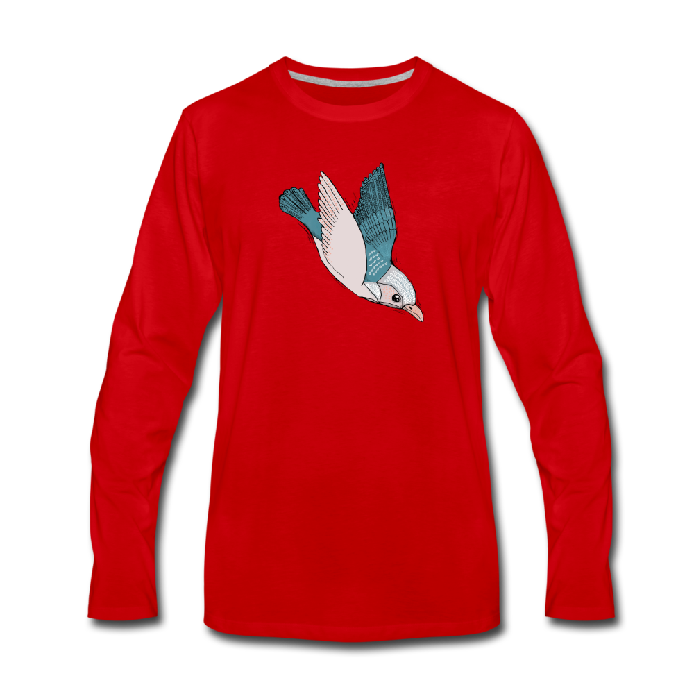 Männer Premium Langarmshirt - "Vogel im Sturzflug" - Hinter dem Mond
