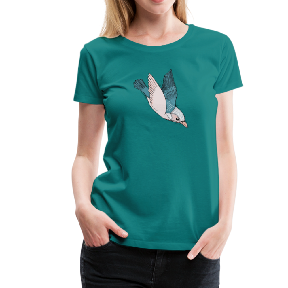 Frauen Premium T-Shirt - "Vogel im Sturzflug" - Hinter dem Mond