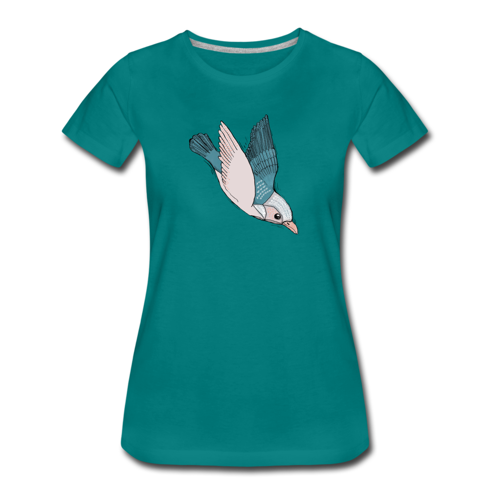 Frauen Premium T-Shirt - "Vogel im Sturzflug" - Hinter dem Mond