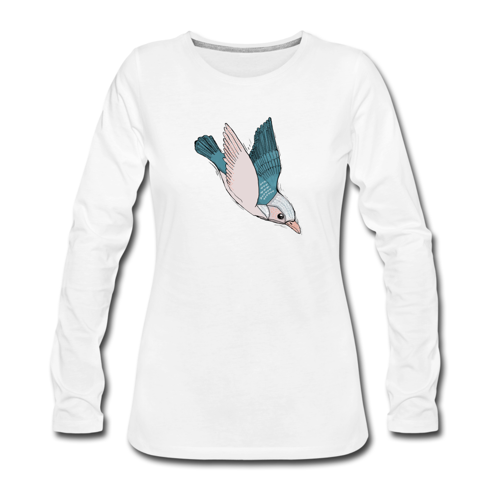 Frauen Premium Langarmshirt "Vogel im Sturzflug" - Hinter dem Mond