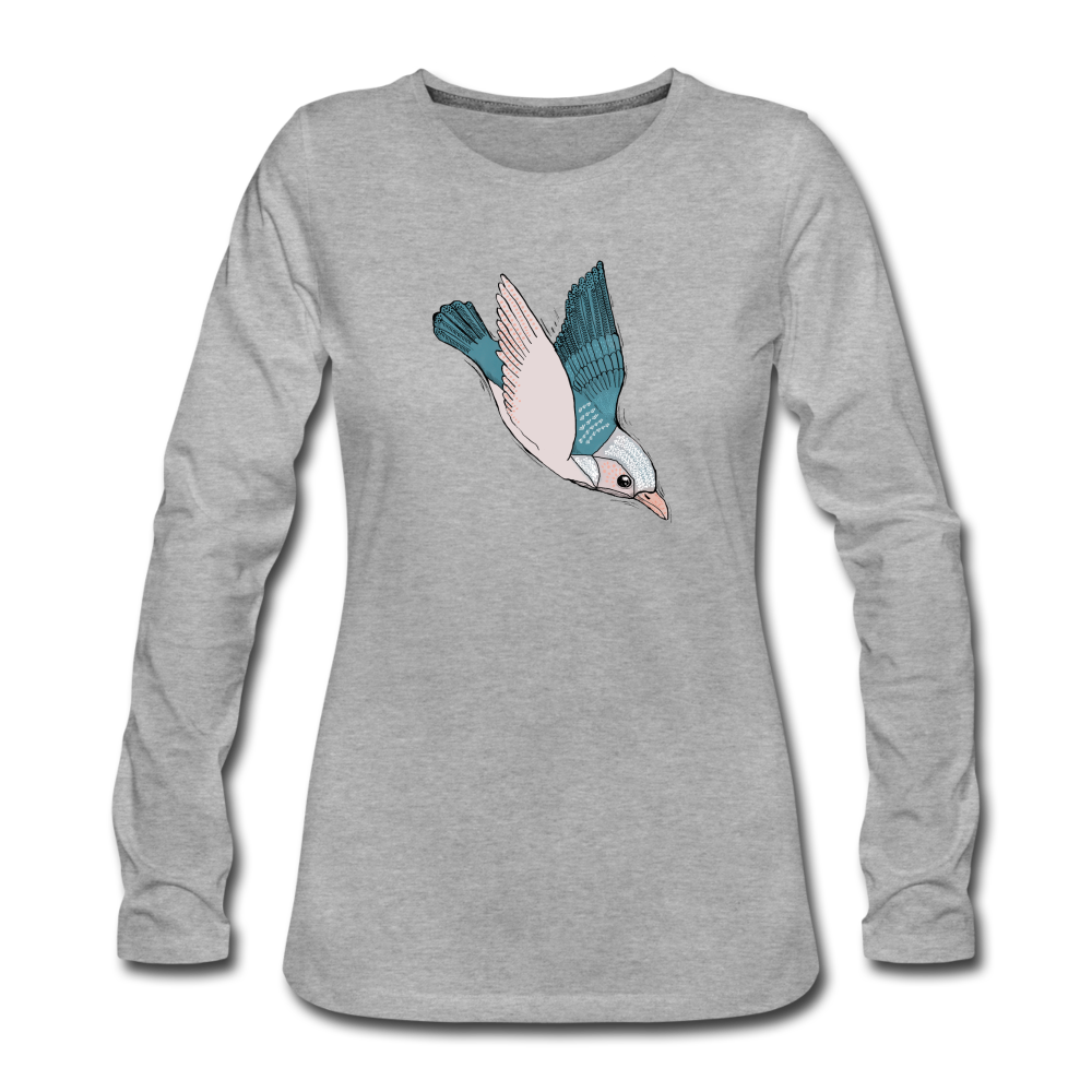 Frauen Premium Langarmshirt "Vogel im Sturzflug" - Hinter dem Mond